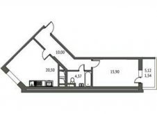 2-к квартира, 52.2 м², 22/25 эт.