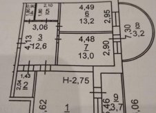 2-к квартира, 72.1 м², 2/10 эт.