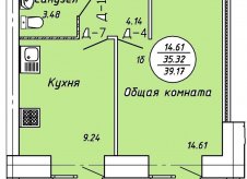 1-к квартира, 35.3 м², 7/8 эт.