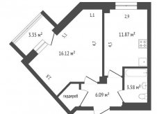 1-к квартира, 38.7 м², 5/9 эт.