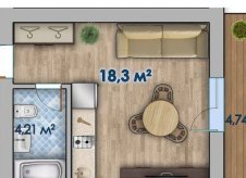 Студия, 27.3 м², 4/4 эт.