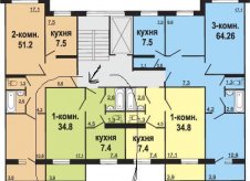 1-к квартира, 34 м², 4/10 эт.