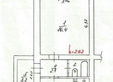 1-к квартира, 32 м², 1/2 эт.