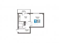 1-к квартира, 42.5 м², 4/18 эт.