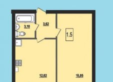 1-к квартира, 40 м², 8/10 эт.