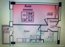 1-к квартира, 39 м², 9/17 эт.