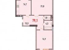 2-к квартира, 79 м², 7/9 эт.